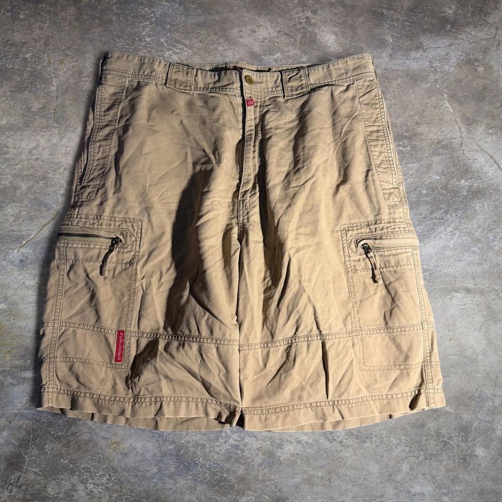 American Eagle Mens Cargo Shorts 36 Khaki Baggy Y2K Utility Skater Tan